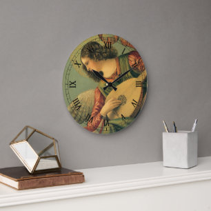Angel Musician, Melozzo da Forli, Renaissance Art Large Clock