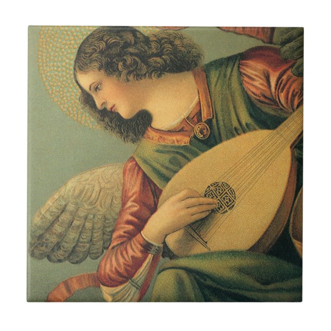 Angel Musician, Melozzo da Forli, Renaissance Art Tile (Front)