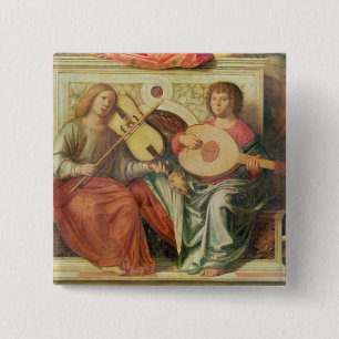 Angel musicians from painting of Virgin and 15 Cm Square Badge