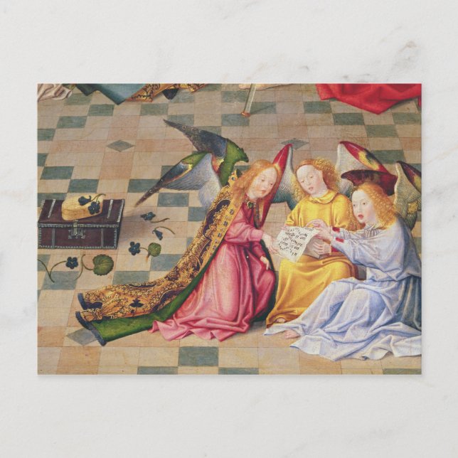 Angel musicians from right panel of altarpiece postcard (Front)