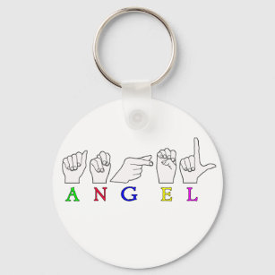 ANGEL   NAME ASL FINGER SPELLED FEMALE KEY RING