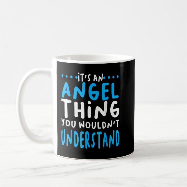 Angel Name Funny Personalised  Coffee Mug (Left)