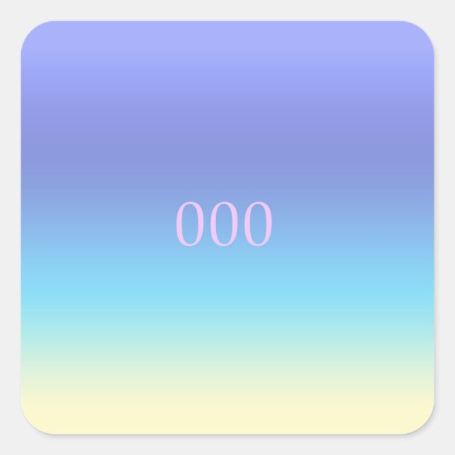 Angel Number 000 - New Opportunities Gradient Square Sticker (Front)