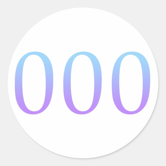 Angel Number 000 - Oneness Classic Round Sticker (Front)