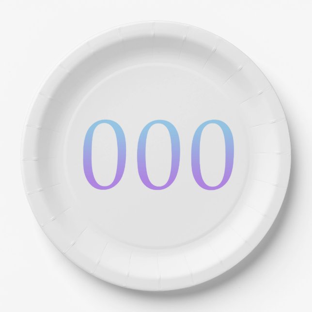 Angel Number 000 - Oneness  Paper Plate (Front)