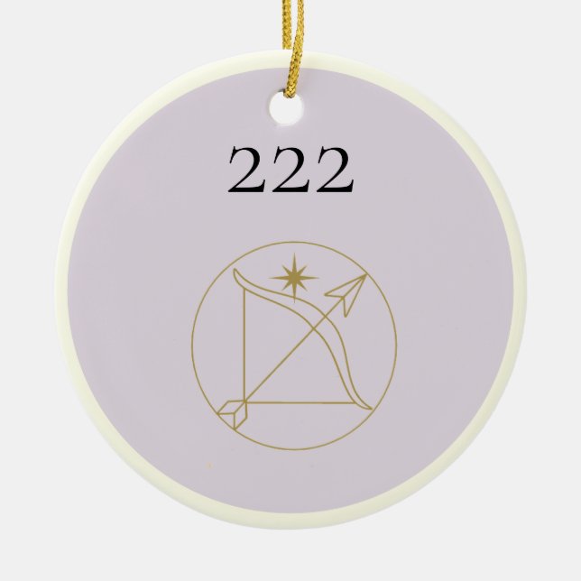 Angel Number 222 Ceramic Ornament (Front)