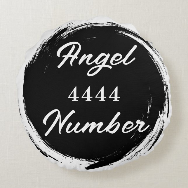 Angel Number "4444" Double Sided  Round Cushion (Back)