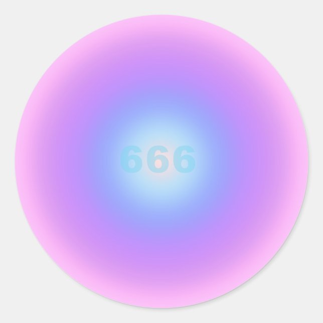 Angel Number 666 Reflect - Angel Numbers Gradient  Classic Round Sticker (Front)