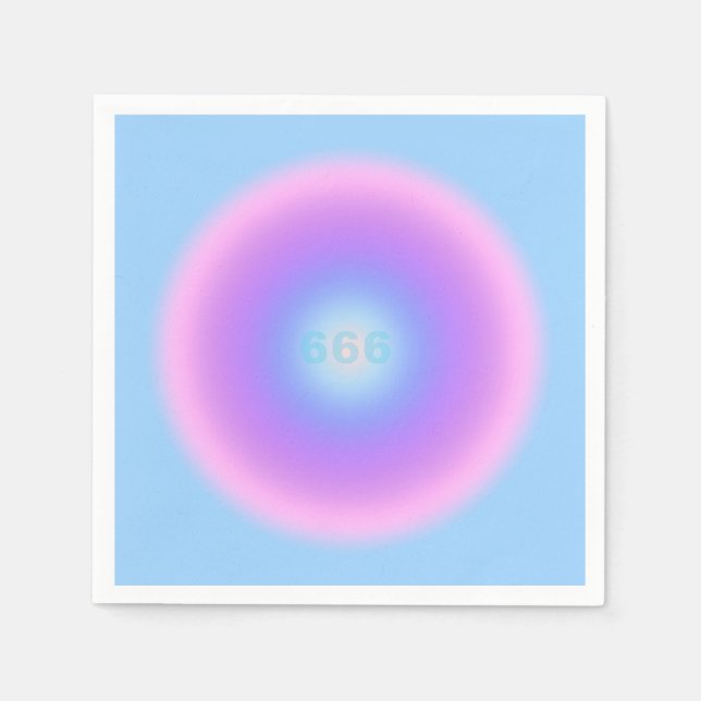 Angel Number 666 Reflect - Angel Numbers Gradient  Napkin (Front)