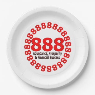 Angel Number 888 – Abundance & Luck Paper Plate
