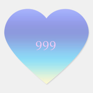 Angel Number 999 -  Heart Sticker