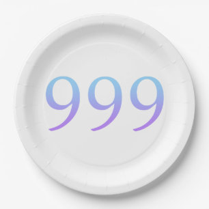 Angel Number 999  Paper Plate