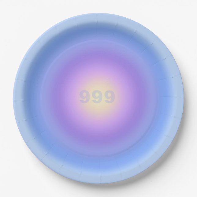 Angel Number 999 Release - Angel Numbers Gradient  Paper Plate (Front)