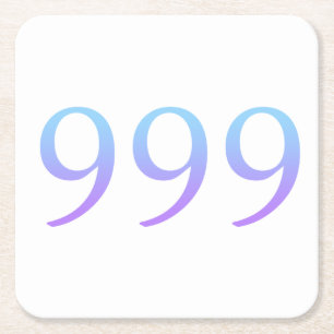 Angel Number 999 Square Paper Coaster