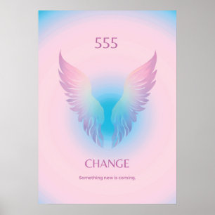 Angel Number Aura 555 Change Poster
