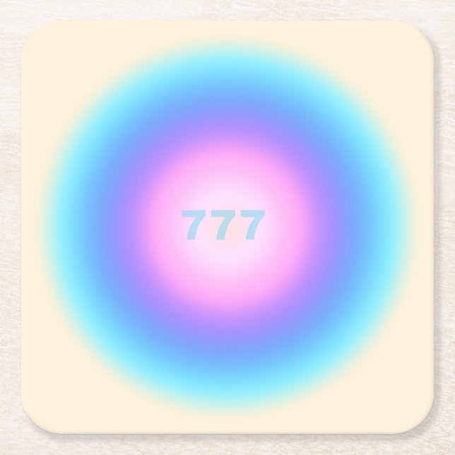 Angel Numbers 777 - Good Fortune  Square Paper Coaster (Front)