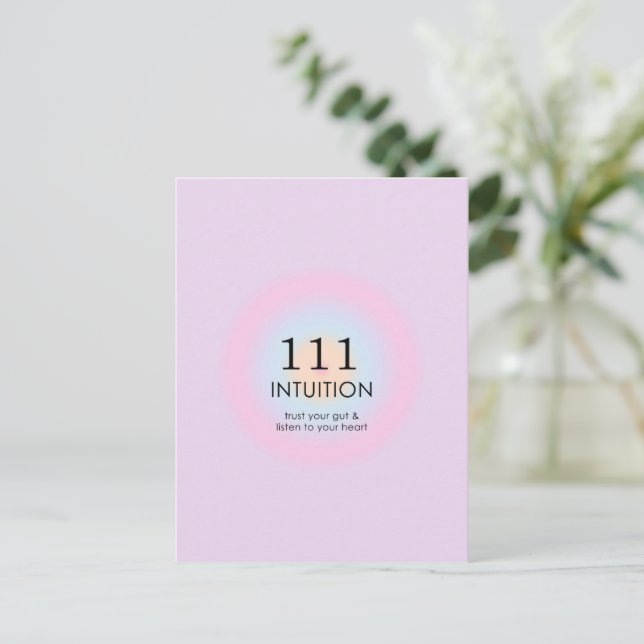 Angel Numbers Numerology 111 Intuition   Postcard (Standing Front)
