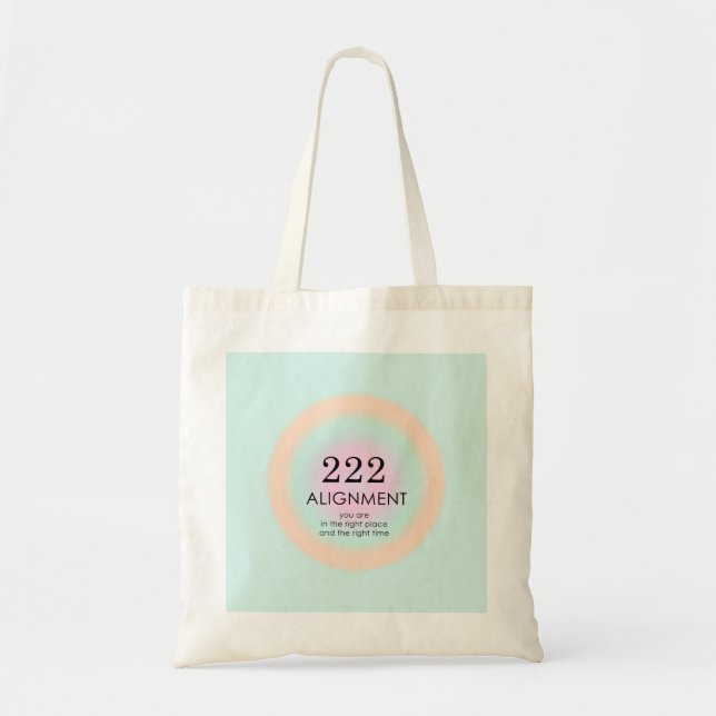 Angel Numbers Numerology 222 Alignment Motivation  Tote Bag (Front)