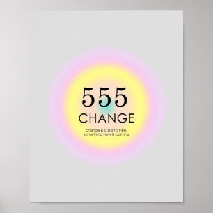 Angel Numbers Numerology 555 Change Meaning Poster