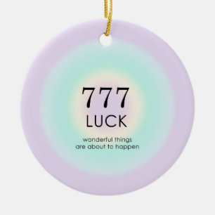 Angel Numbers Numerology 777 Luck  Ceramic Tree Decoration
