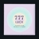 Angel Numbers Numerology 777 Luck  Magnet<br><div class="desc">Relaxing spiritual ombre design,  featuring angel numbers 777,  a a lucky number,  that symbolises good fortune and luck. Angel numbers 7777 gradient card with meaning and number explanation. Angel numbers gifts.</div>