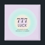Angel Numbers Numerology 777 Luck  Magnet<br><div class="desc">Relaxing spiritual ombre design,  featuring angel numbers 777,  a a lucky number,  that symbolises good fortune and luck. Angel numbers 7777 gradient card with meaning and number explanation. Angel numbers gifts.</div>