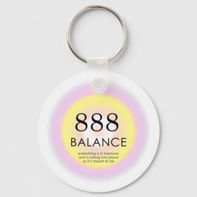Angel Numbers Numerology Meaning 888 Balance  Key Ring (Front)