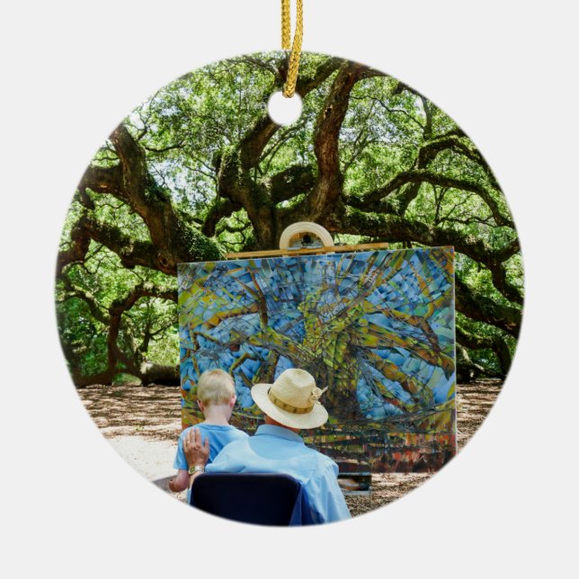Angel Oak of Charleston Artist Ornament (Front)