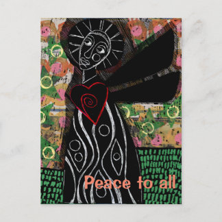 Angel of compassion holiday postcard