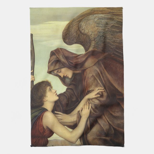 Angel of Death by Evelyn De Morgan Tea Towel (Vertical)