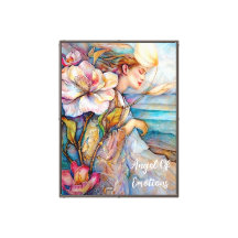 Angel Of Emotions Turquoise Stretched Canvas Print