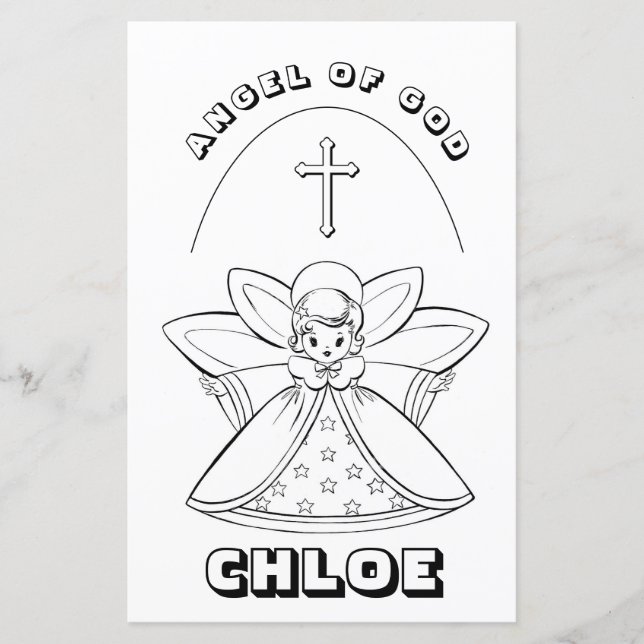 ANGEL OF GOD PRAYER COLORING PAGE (Front)