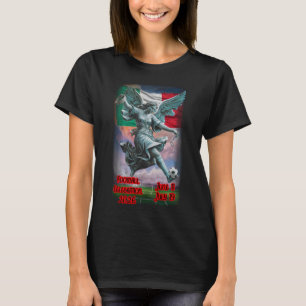 Angel of Independence Celebrates Football on Black T-Shirt