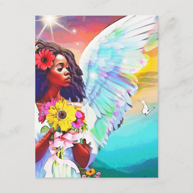 Angel of New Beginnings Colourful Goddess Art Postcard (Front)