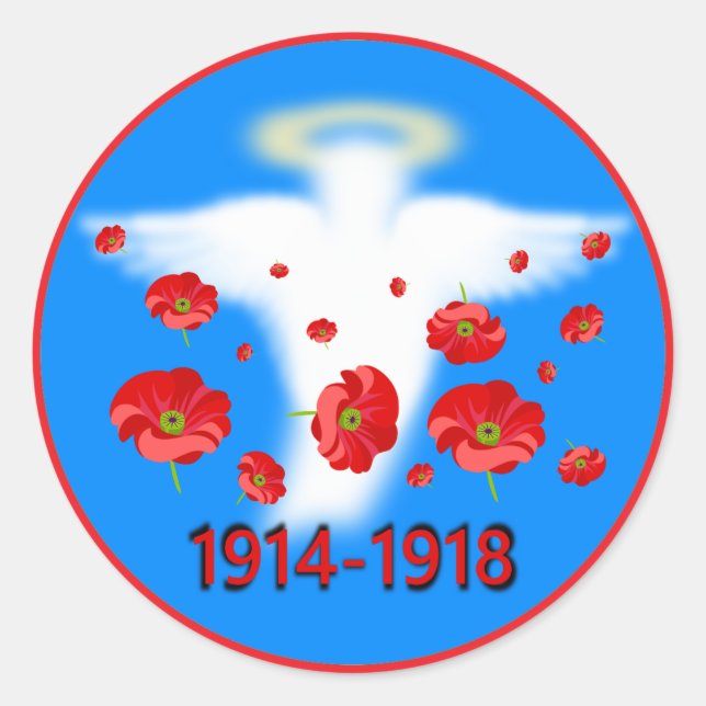 Angel of Remembrance Classic Round Sticker (Front)