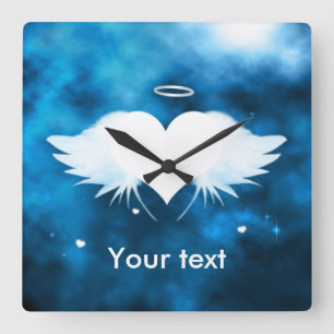 Angel of the Heart Square Wall Clock