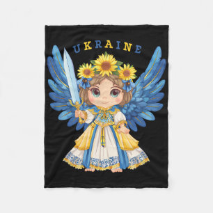 Angel Of Ukraine-ukraine Defender Fleece Blanket
