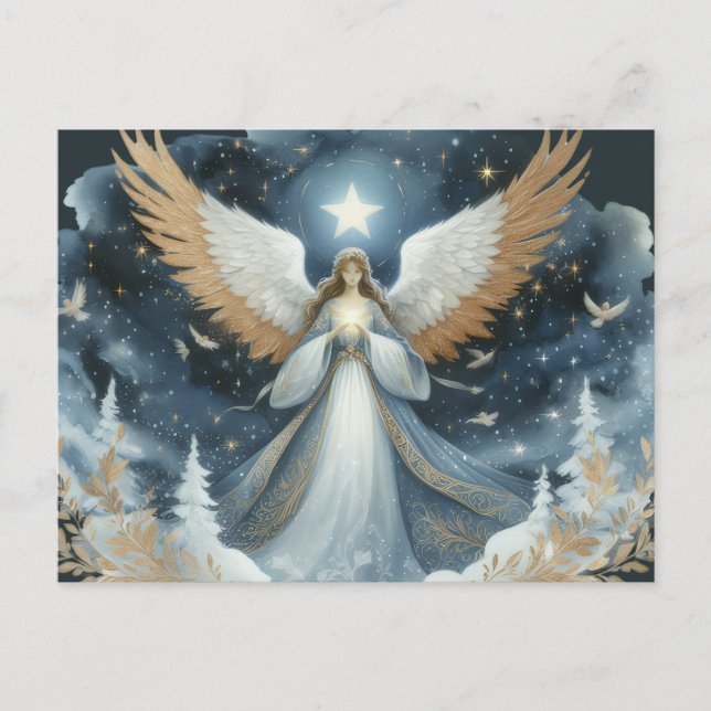 Angel on Christmas night beautiful Postcard (Front)