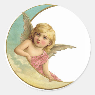 Angel on the Moon Stickers