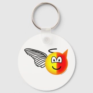 Angel or devil emoticon key ring