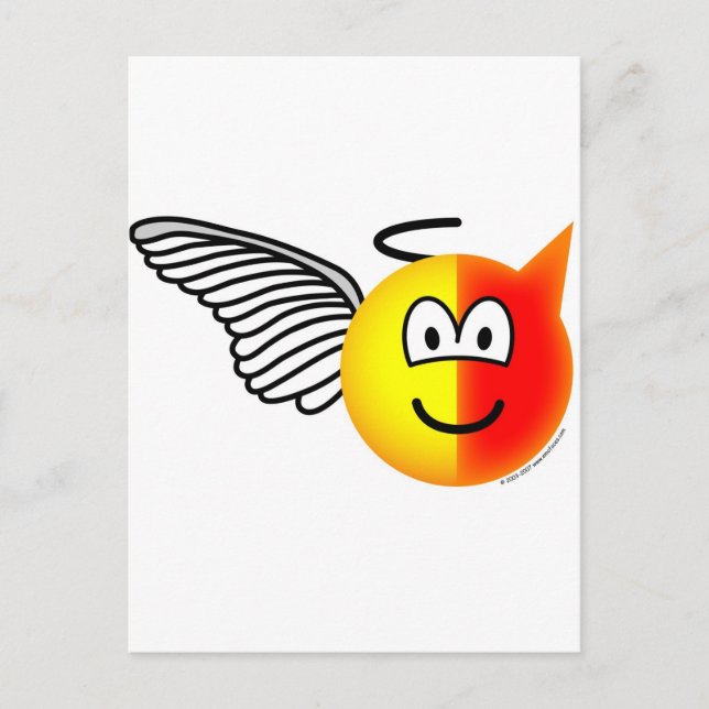 Angel or devil emoticon postcard (Front)