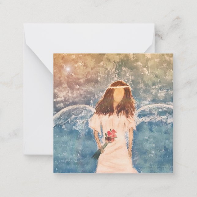Angel painting mini notecard 2.5" (Front)