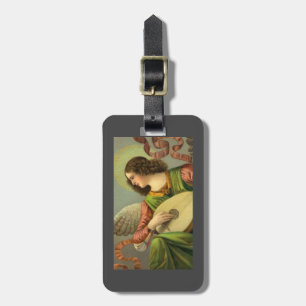 Angel Painting With Mandolin Luggage Tag