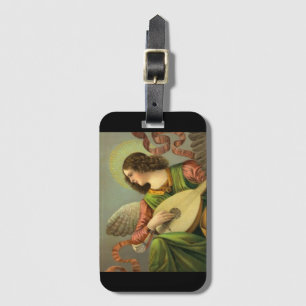 Angel Painting With Mandolin Luggage Tag