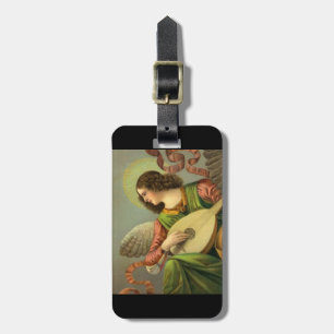 Angel Painting With Mandolin Luggage Tag