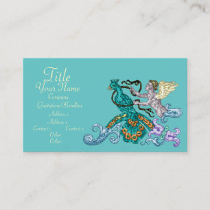 Angel & Peacock Vintage Illustration Business Card