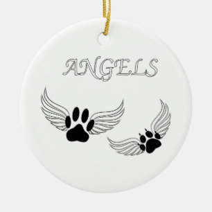 Angel Pet Paws Ceramic Tree Decoration