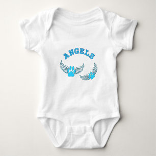 Angel Pet Paws In Blue Baby Bodysuit