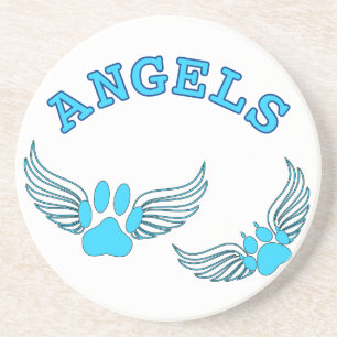 Angel Pet Paws In Blue Coaster