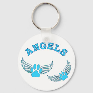 Angel Pet Paws In Blue Key Ring